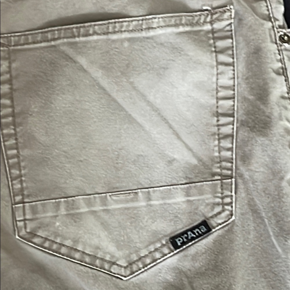 Prana Taupe Cotton Slim Fit Jeans Pants 36 - Picture 6 of 10